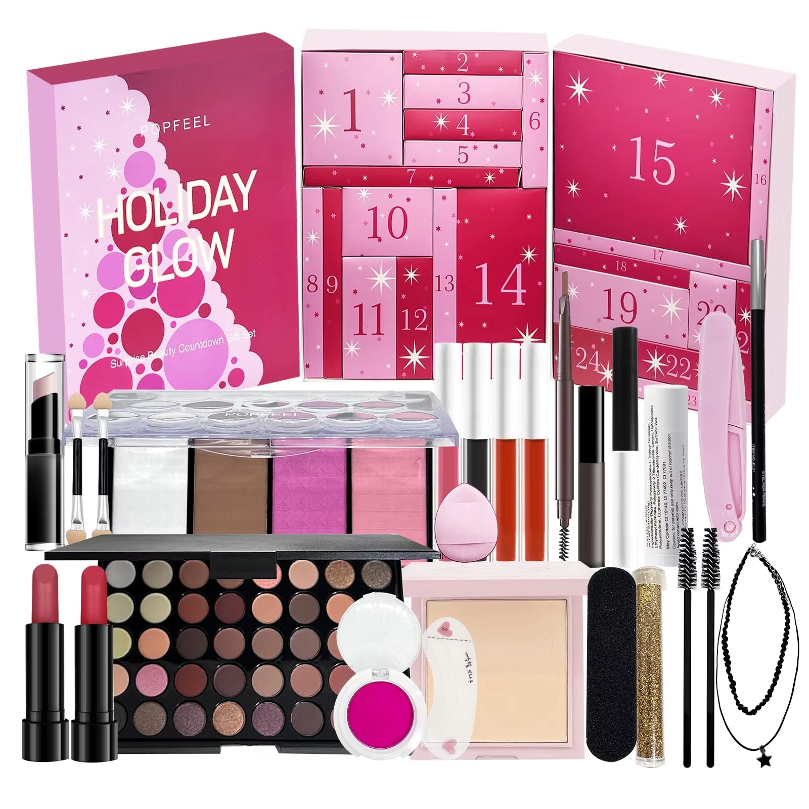 Unwrap the Magic: 2025 Holiday Beauty Advent Calendar - 24 Stunning Lipstick & Eyeshadow Picks for Women & Girls