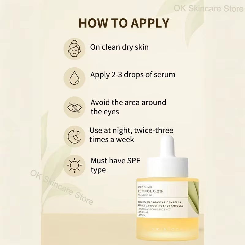 Revitalize Your Skin with SKIN Retinol 0.2 Boosting Shot Ampoule - Anti-Wrinkle Face Serum Set